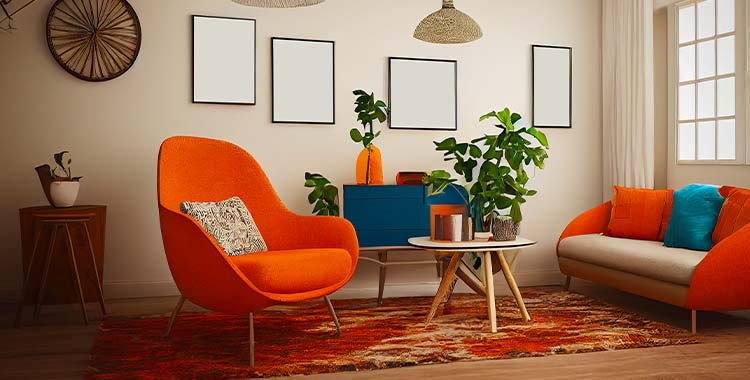 Imagem mostrando um ambiente na cor laranja