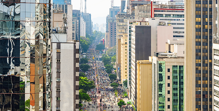 Fotografia da avenida Paulista vista de cima