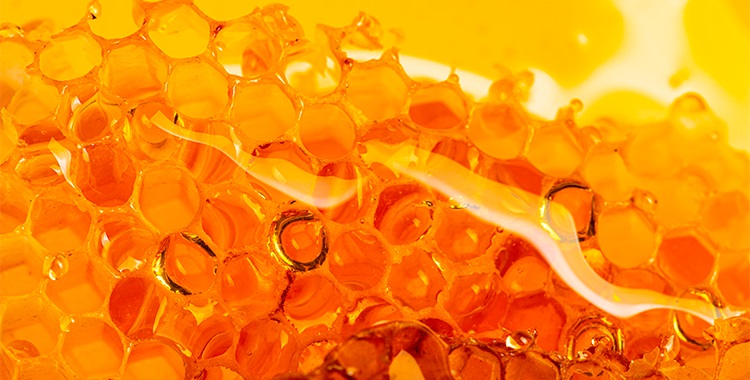 Uma figura ilustrando moléculas de mel
